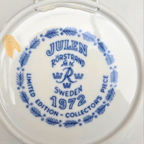 Rorstrand Julen 1972 Limited edition. Collector's Plate of Art Pottery, Sweden - Picture 3 of 7